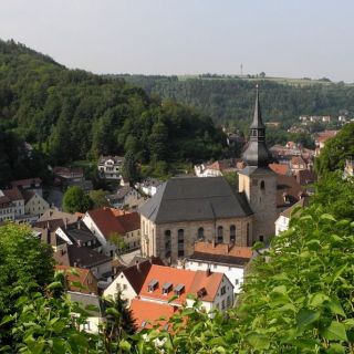 Blick vom Schlossturm auf Bad Berneck - Bad Berneck im Fichtelgebirge in der ErlebnisRegion Fichtelgebirge
